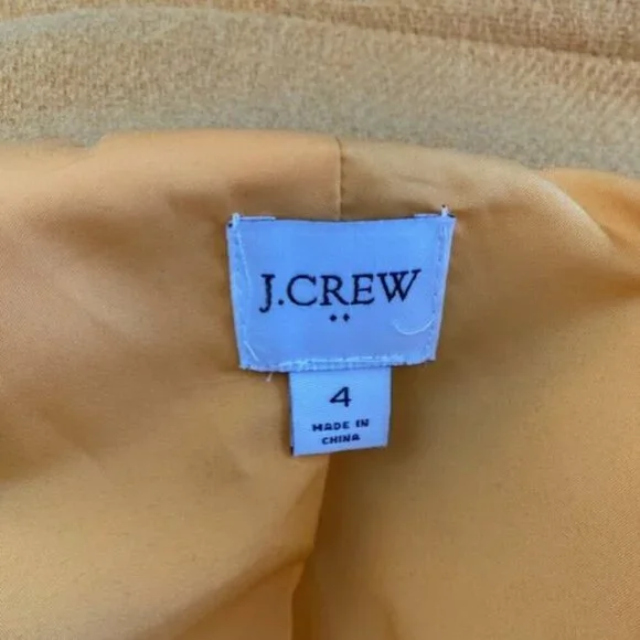 J.CREW Ochre Mustard Yellow Wool Blend City Coat Jacket Sz 4 - Picture 13 of 15